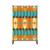 Kate McEnroe New York Mid Century Modern Geometric Shoe Cabinet, Retro 60s Mod Storage Accent, Vintage MCM Entryway OrganizerShoe StorageAOCi0Udan3