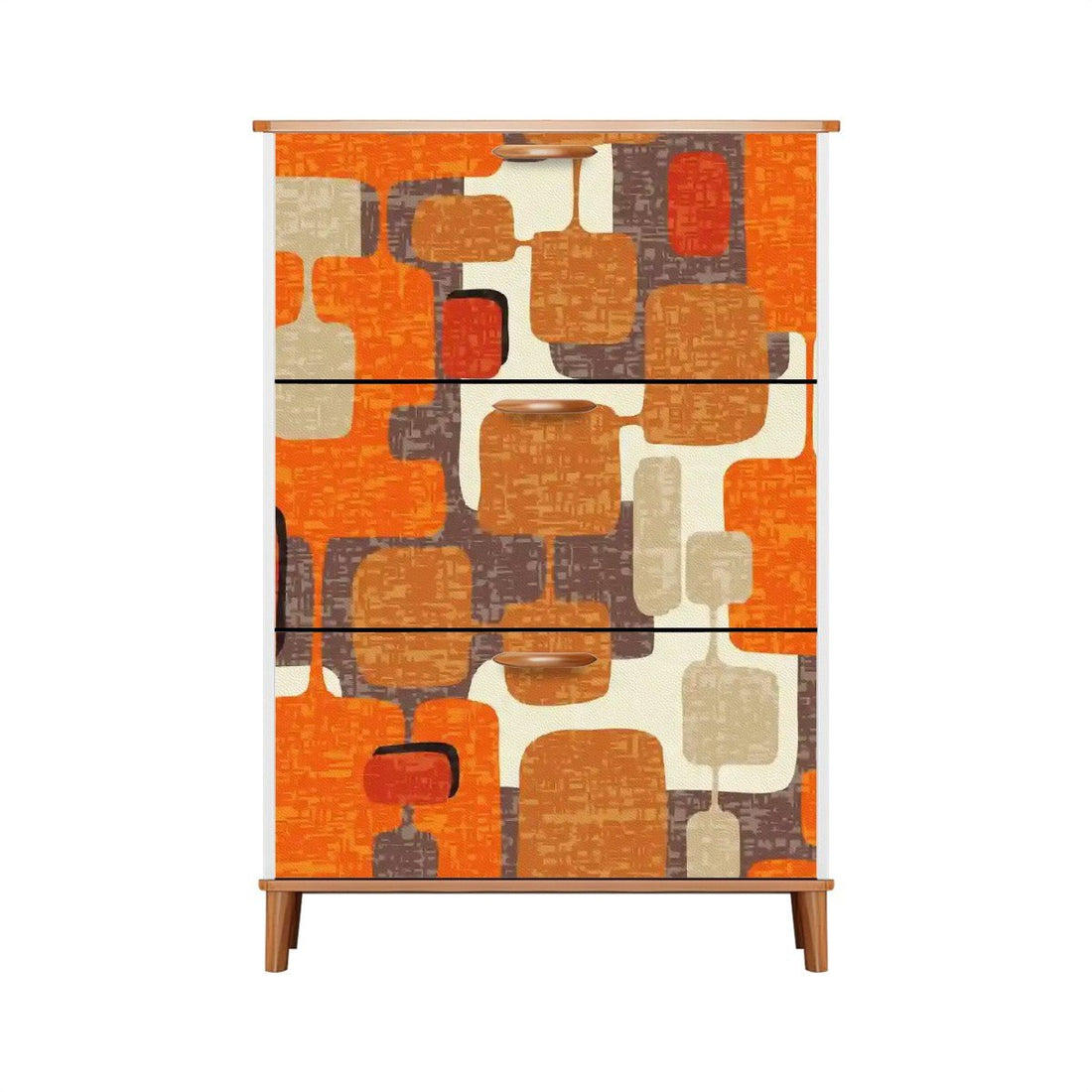 Kate McEnroe New York Mid Century Modern Geometric Shoe Cabinet, Retro Abstract Mod Storage AccentShoe StoragesP7mYsUXhF