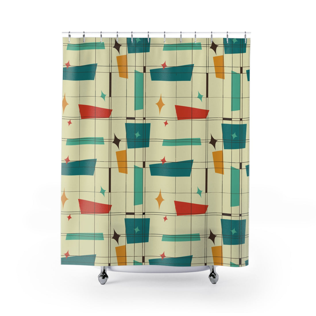 Kate McEnroe New York Mid Century Modern Geometric Shower Curtain Retro Abstract Bath DecorShower Curtains25233041450046288791