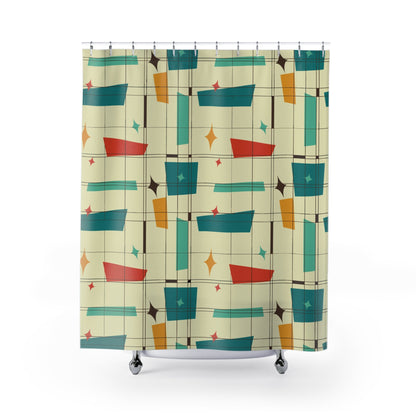 Kate McEnroe New York Mid Century Modern Geometric Shower Curtain Retro Abstract Bath DecorShower Curtains25233041450046288791