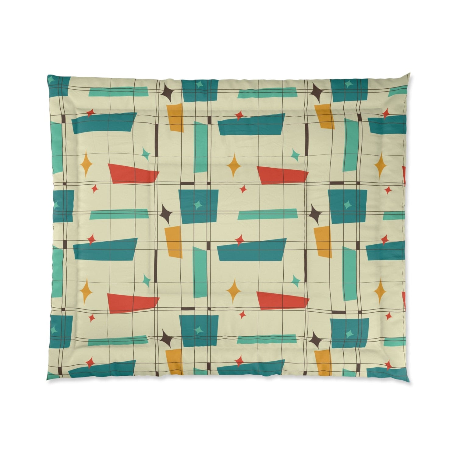 Kate McEnroe New York Mid Century Modern Geometric Starburst ComforterComforters25052807738205824391