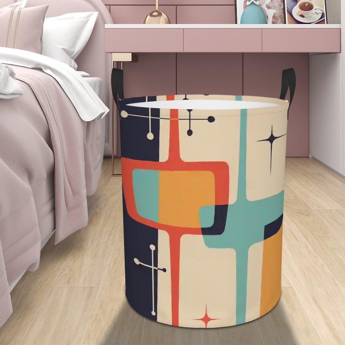 Kate McEnroe New York Mid Century Modern Geometric Starburst Laundry BasketBathroom DecoroZAQPJid1U