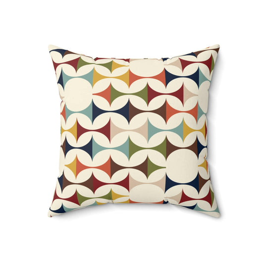 Kate McEnroe New York Mid Century Modern Geometric Throw Pillow with Insert, Retro 60s Modernist Color Block Cushions Throw Pillows 18" × 18" 87746696736101585152