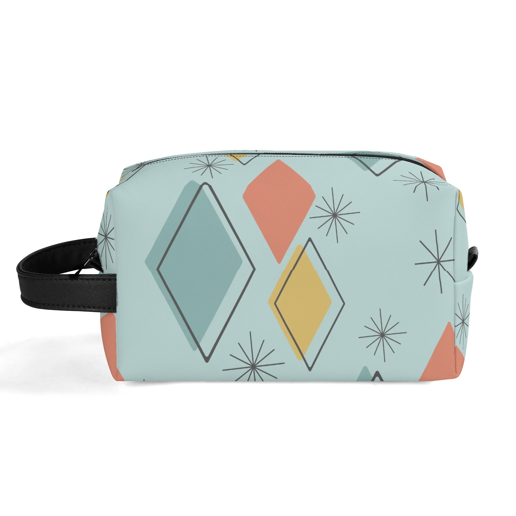 Kate McEnroe New York Mid Century Modern Geometric Toiletry Bag, Retro Travel OrganizerCosmetic &amp; Toiletry BagsYP7KD0ZW - 2