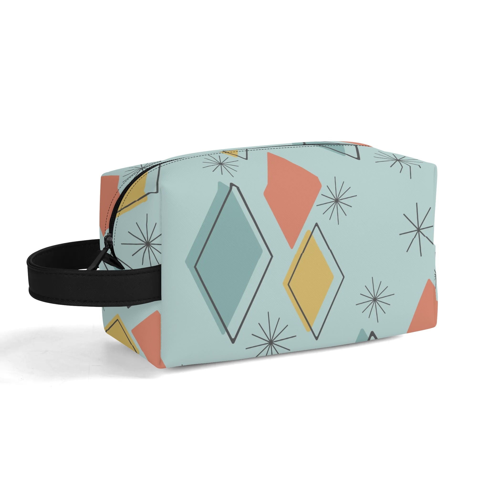 Kate McEnroe New York Mid Century Modern Geometric Toiletry Bag, Retro Travel OrganizerCosmetic &amp; Toiletry BagsYP7KD0ZW - 2