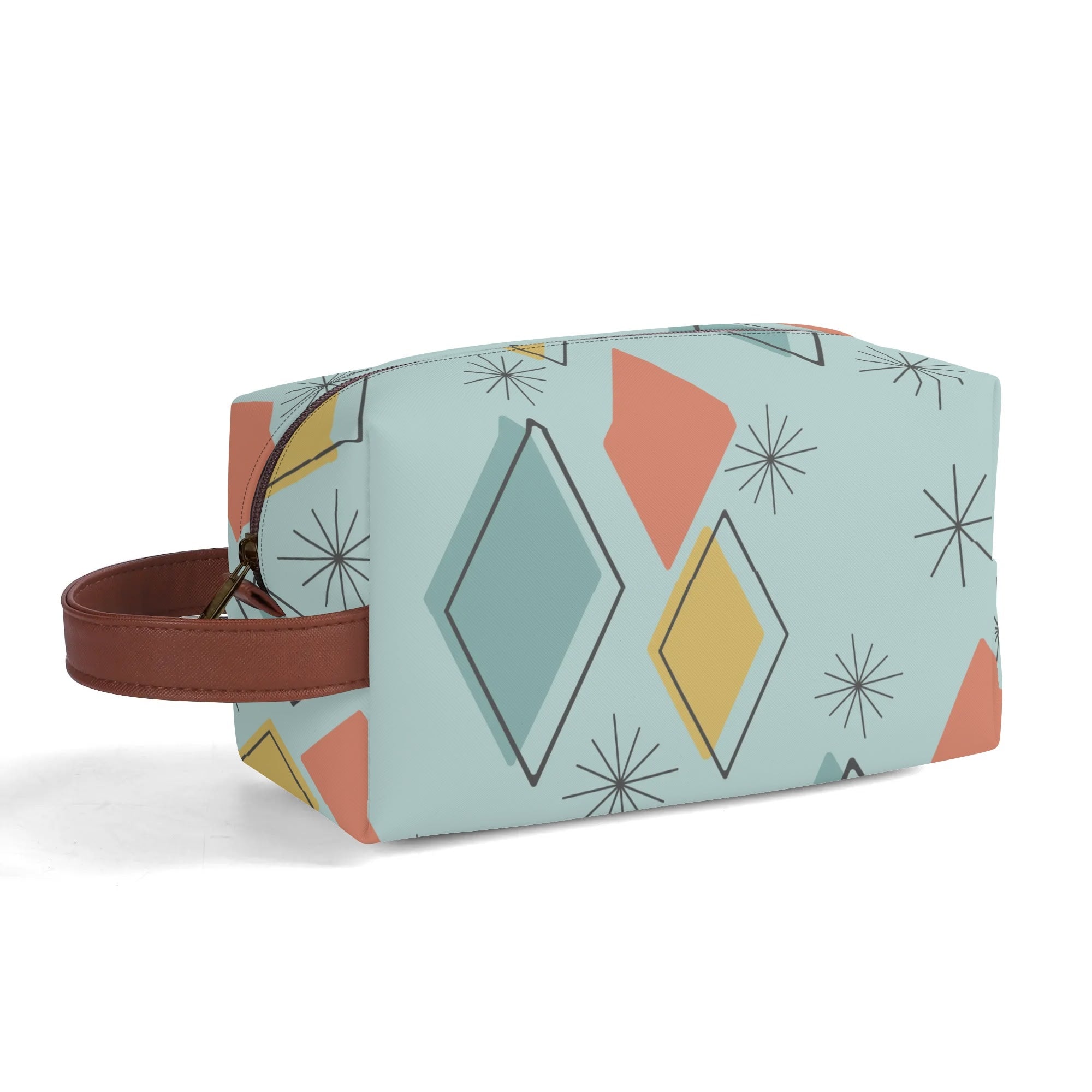 Kate McEnroe New York Mid Century Modern Geometric Toiletry Bag, Retro Travel OrganizerCosmetic &amp; Toiletry BagsYP7KD0ZW - 2