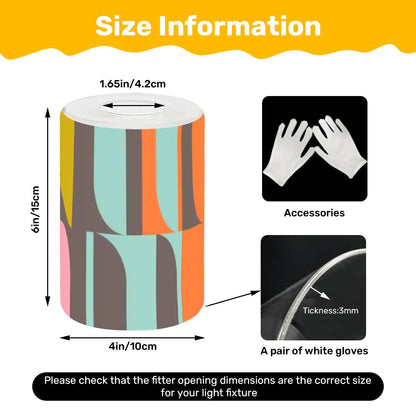 Kate McEnroe New York Mid Century Modern Glass Lamp Shade, 1950s Geometric Cylinder Light CoverLamp ShadesfGLNdDKeo7