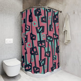 Kate McEnroe New York Mid Century Modern Googie Atomic Cat Eye Tiki Shower CurtainShower Curtains30060696866503718169