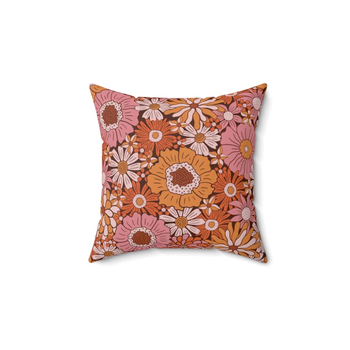 Kate McEnroe New York Mid Century Modern Groovy Floral Pillow Home Decor 14" × 14" 11674053198287552032