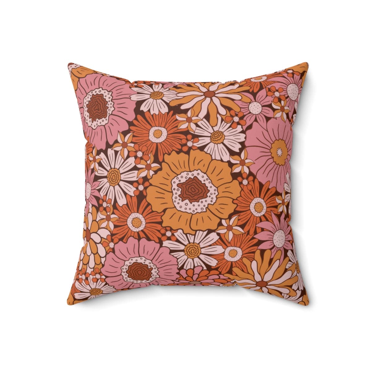 Kate McEnroe New York Mid Century Modern Groovy Floral Pillow Home Decor 18&quot; × 18&quot; 23936871434583838075