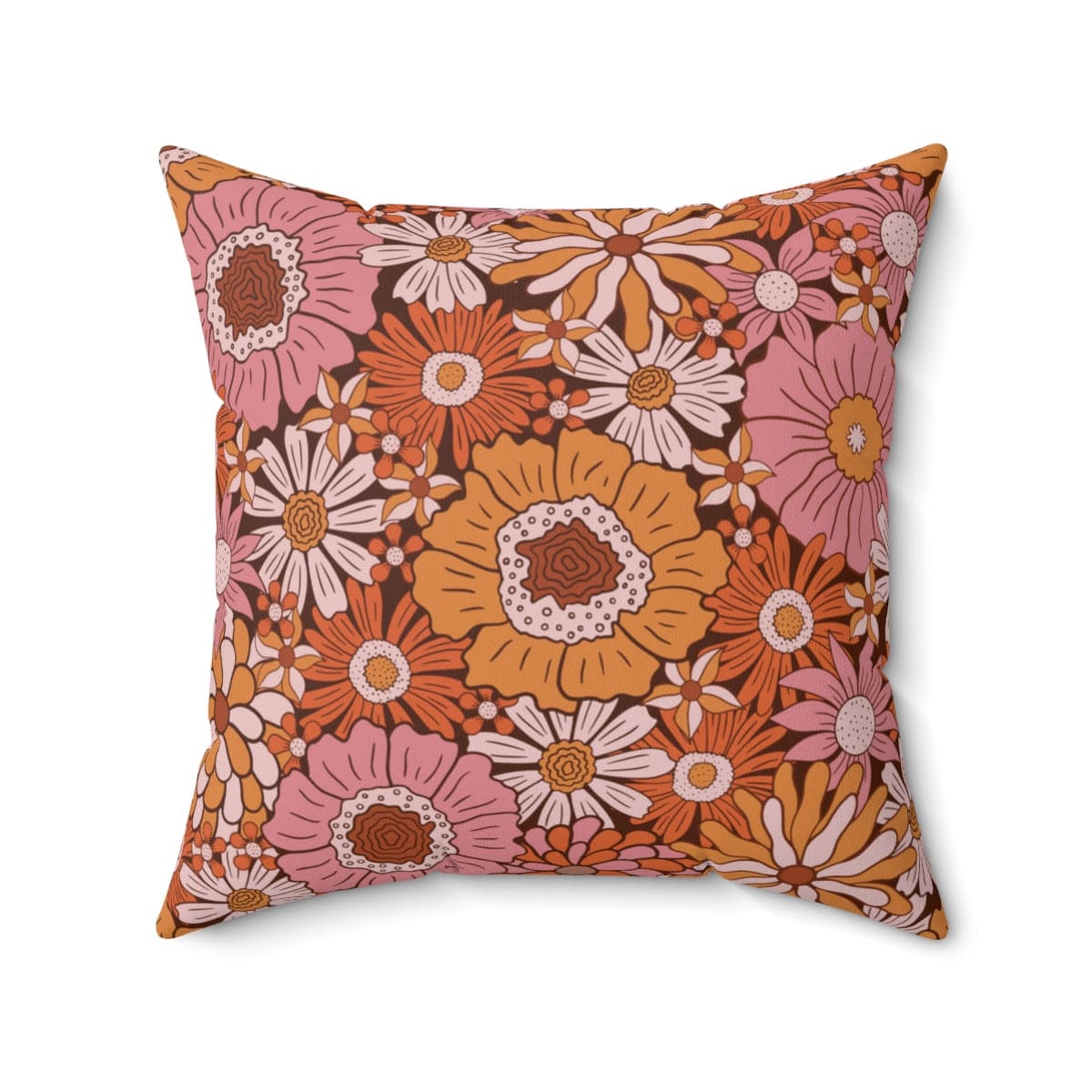 Kate McEnroe New York Mid Century Modern Groovy Floral Pillow Home Decor 20&quot; × 20&quot; 12138627374111050342
