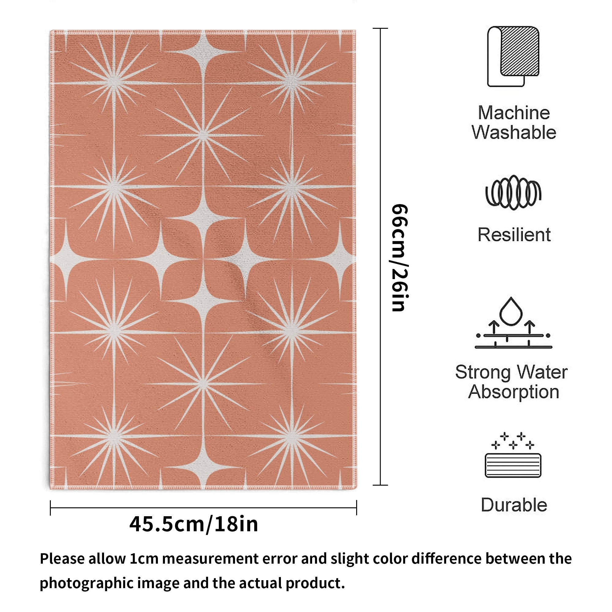 Kate McEnroe New York Mid Century Modern Hand Towels, Retro Atomic Starburst, Mod Geometric Boho Chic Bathroom DecorHand TowelsN4MR925W - 1