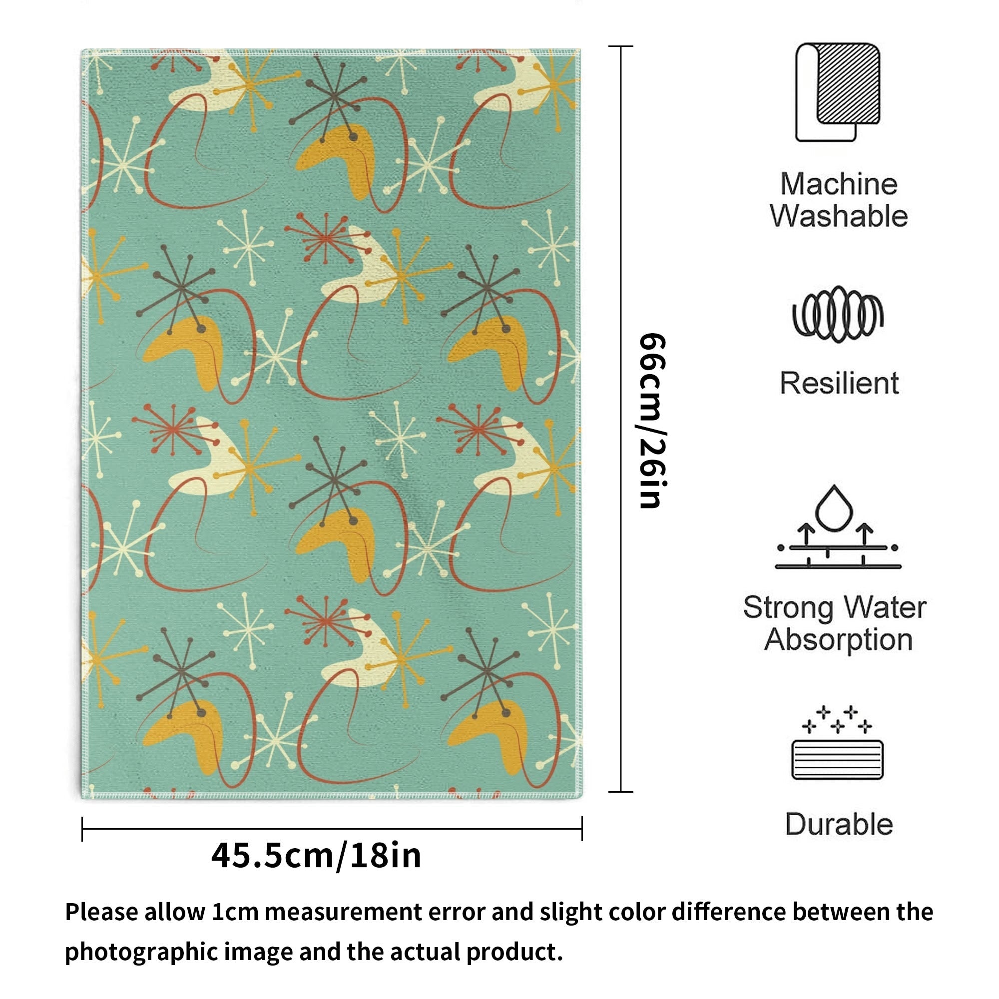 Kate McEnroe New York Mid Century Modern Hand Towels Set, Retro Geometric 60s 70s Mod Bath Kitchen Towels, Groovy Abstract Colorful DesignHand TowelsN9RXZQ9W - 1