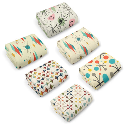 Kate McEnroe New York Mid Century Modern Hand Towels Set, Retro Geometric Starburst for Kitchen and Bath, MCM 6pcs Atomic Accent TowelsHand TowelsWE9O41ZW - 1