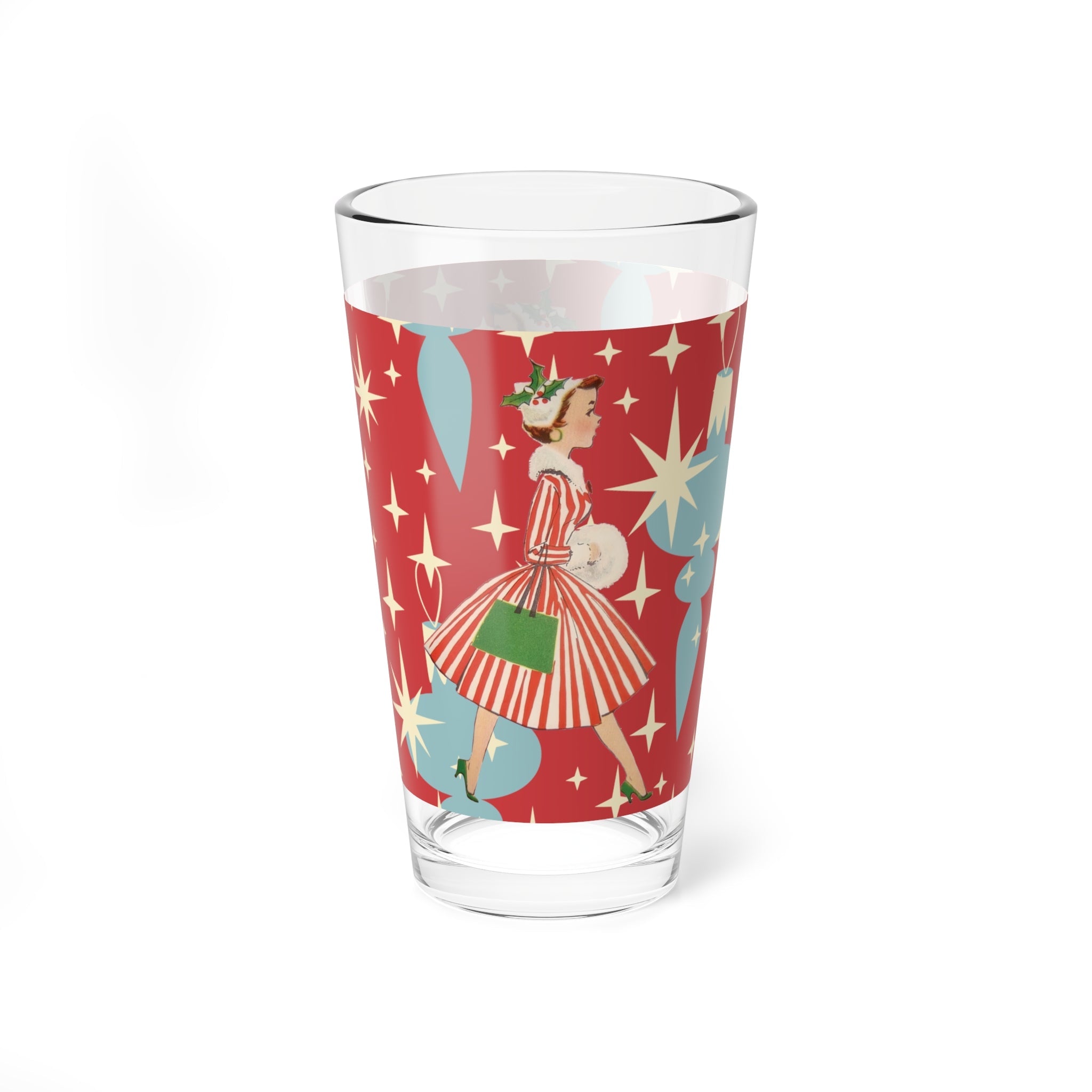 Kate McEnroe New York Mid Century Modern Holiday Pint Glass Retro Vintage Kitsch Christmas DrinkwarePint Glasses29597923709576499403