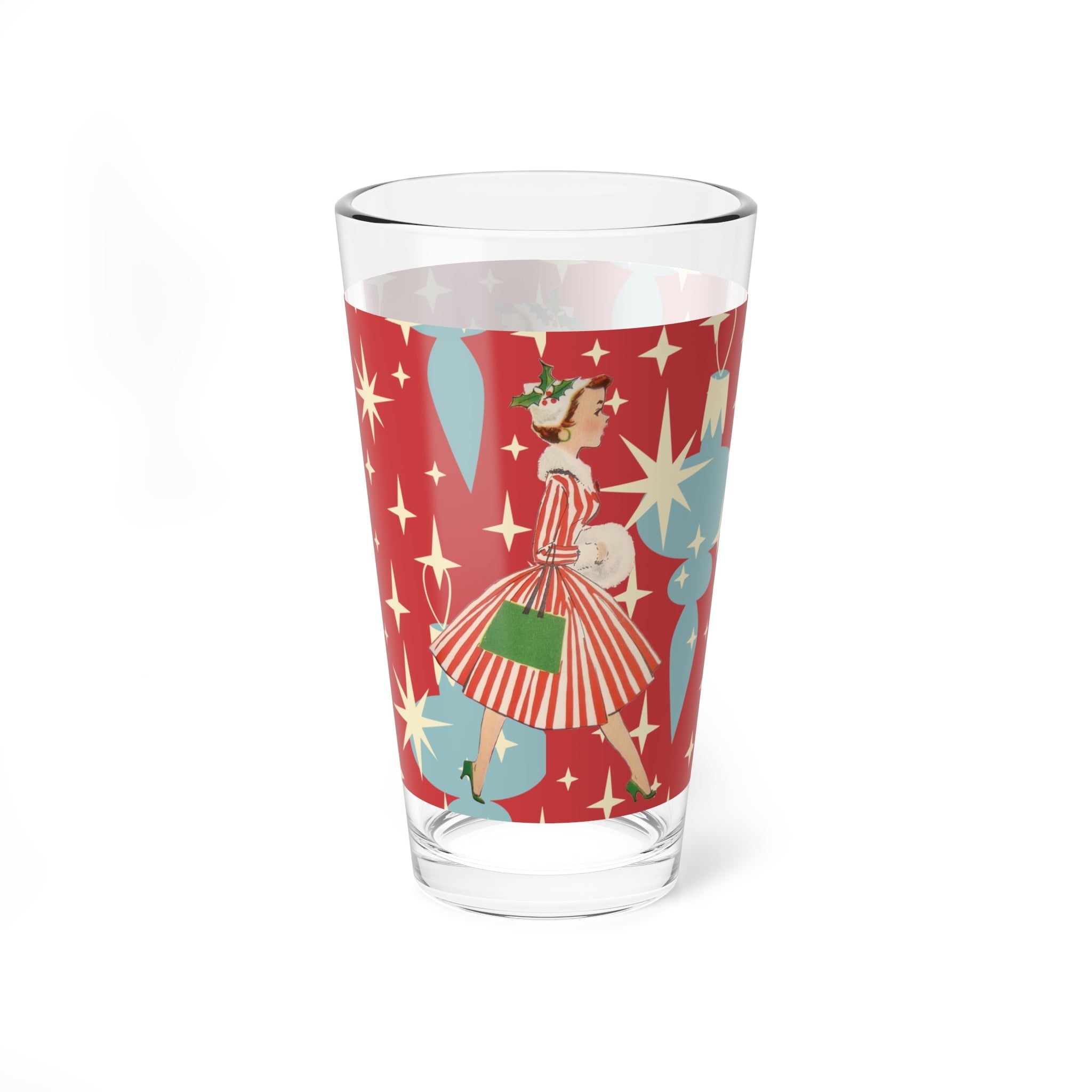 Kate McEnroe New York Mid Century Modern Holiday Pint Glass Retro Vintage Kitsch Christmas DrinkwarePint Glasses29597923709576499403