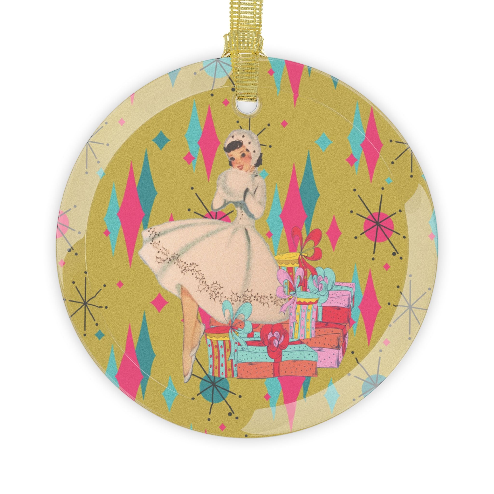 Kate McEnroe New York Mid Century Modern Kitsch Christmas Girl Ornament Retro 50s Holiday DecorOrnaments27889865819673200731