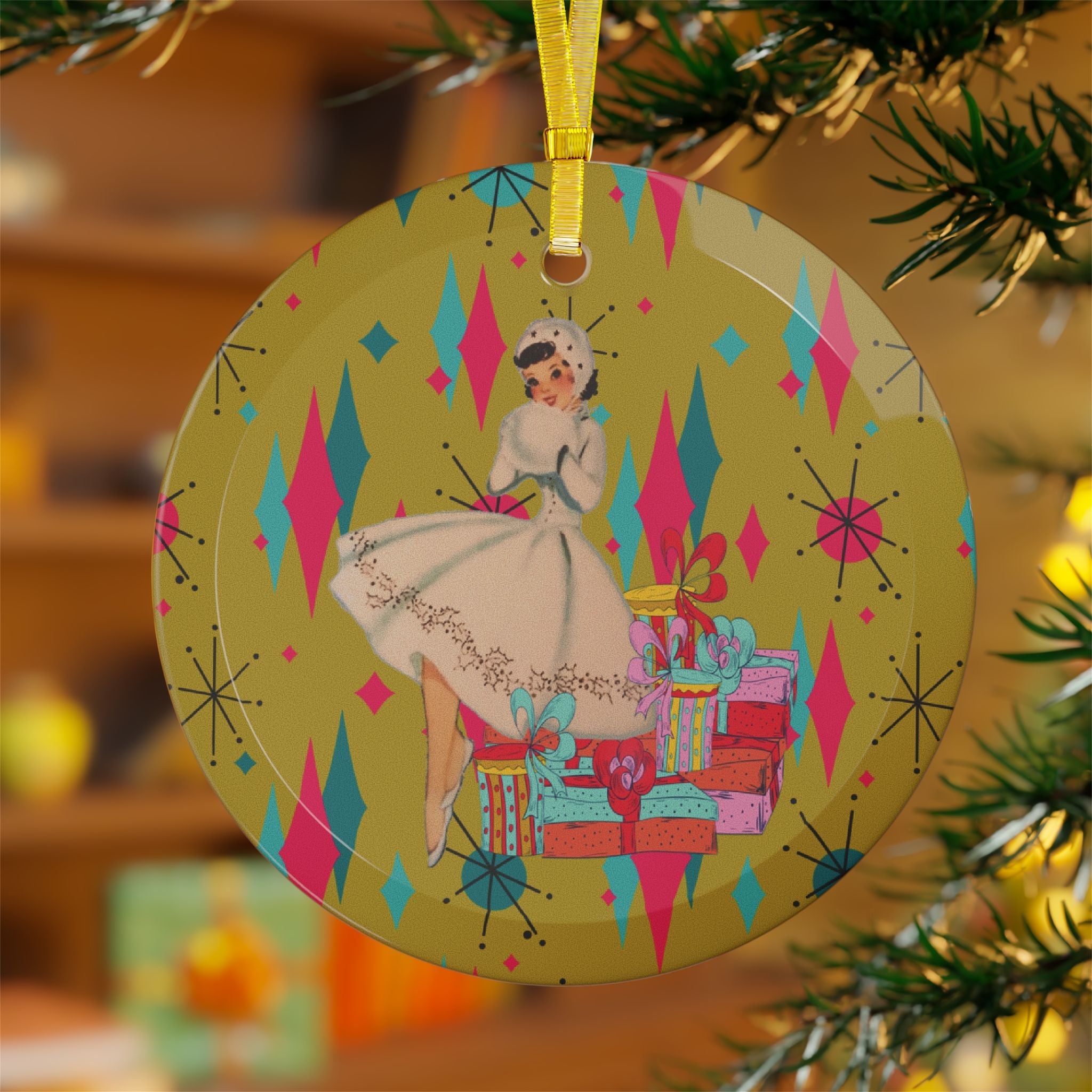 Kate McEnroe New York Mid Century Modern Kitsch Christmas Girl Ornament Retro 50s Holiday DecorOrnaments27889865819673200731