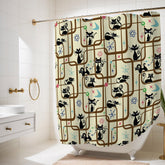 Kate McEnroe New York Mid Century Modern Kitschy Atomic Cat Geometric Bathroom Shower CurtainShower Curtains14127596472708642007