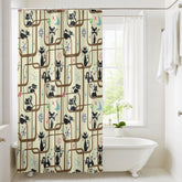 Kate McEnroe New York Mid Century Modern Kitschy Atomic Cat Geometric Bathroom Shower CurtainShower Curtains14127596472708642007