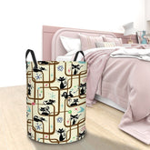 Kate McEnroe New York Mid Century Modern Kitschy Atomic Cat Geometric Laundry BasketLaundry BasketsQjOHFpm5hI