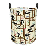 Kate McEnroe New York Mid Century Modern Kitschy Atomic Cat Geometric Laundry BasketLaundry BasketsQjOHFpm5hI