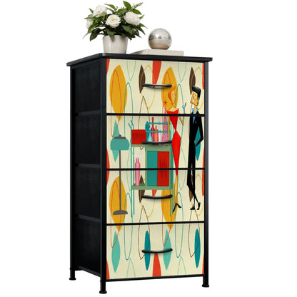 Kate McEnroe New York Mid Century Modern Kitschy Cocktail Party 4 Drawer Dresser StorageDressersKQibDlVBNT