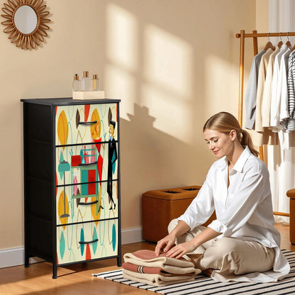 Kate McEnroe New York Mid Century Modern Kitschy Cocktail Party 4 Drawer Dresser StorageDressersKQibDlVBNT
