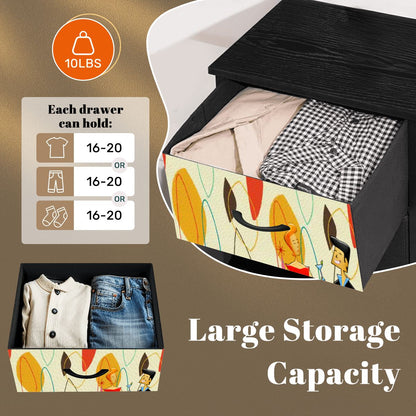 Kate McEnroe New York Mid Century Modern Kitschy Cocktail Party 4 Drawer Dresser StorageDressersKQibDlVBNT