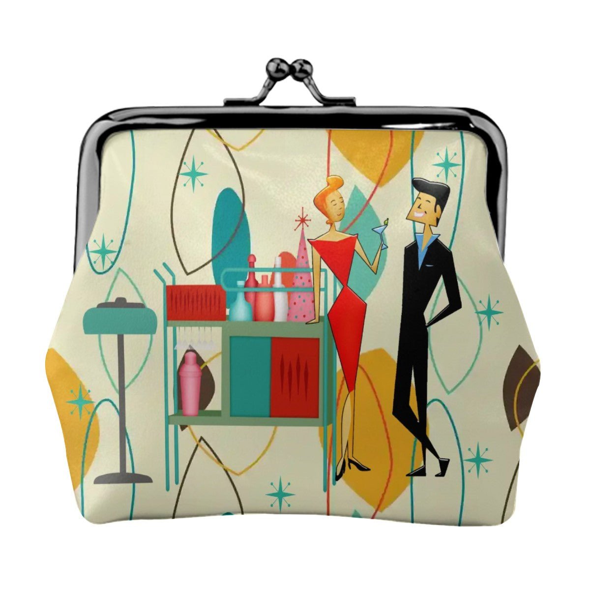 Kate McEnroe New York Mid Century Modern Kitschy Cocktail Party Coin Purse, Retro 50s Atomic Starburst WalletCoin PursesecmjZPTmhL