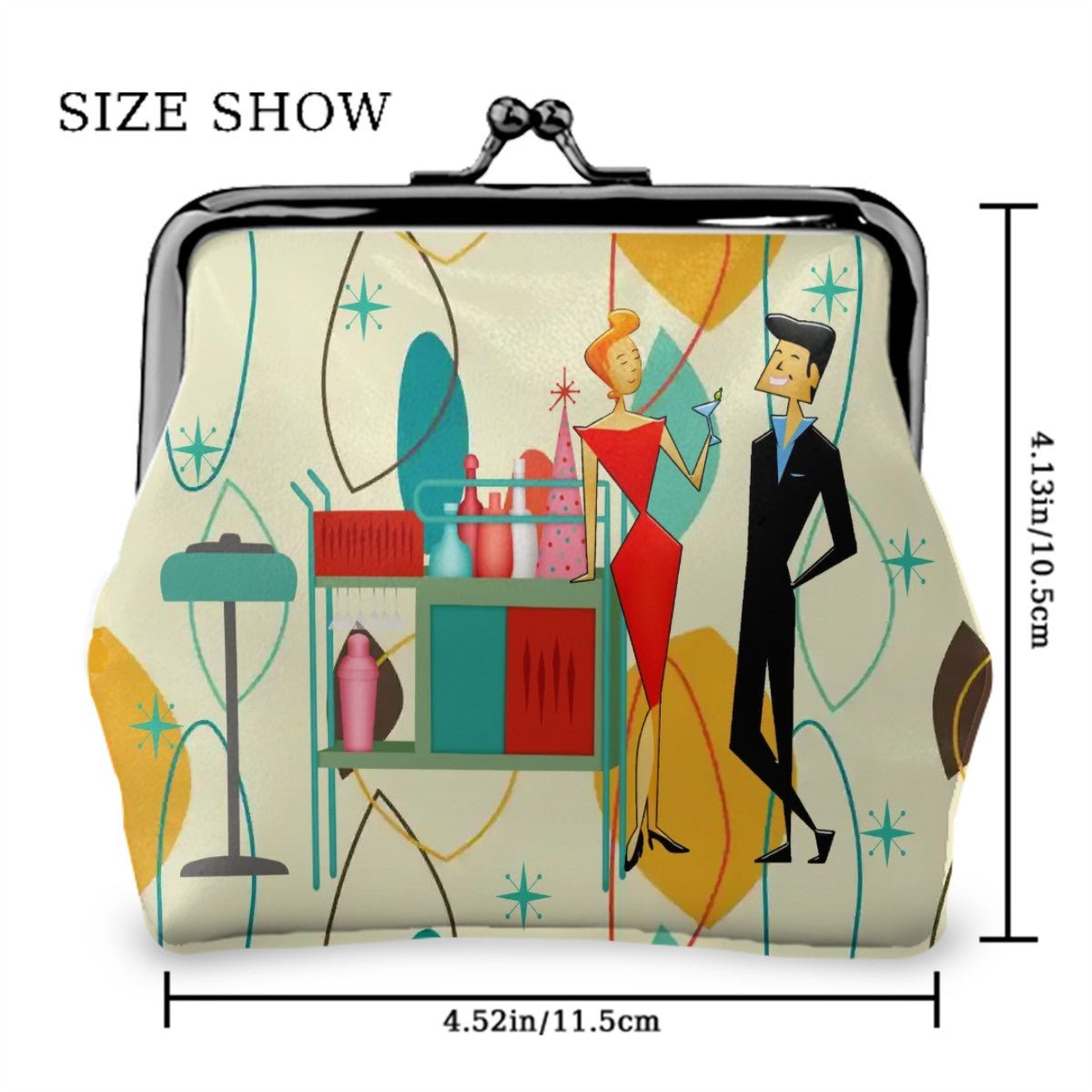 Kate McEnroe New York Mid Century Modern Kitschy Cocktail Party Coin Purse, Retro 50s Atomic Starburst WalletCoin PursesecmjZPTmhL