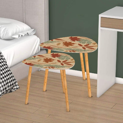 Kate McEnroe New York Mid Century Modern Leaf Nesting Tables, Retro Autumn Accent FurnitureNesting TablesA1F6u6OZVM