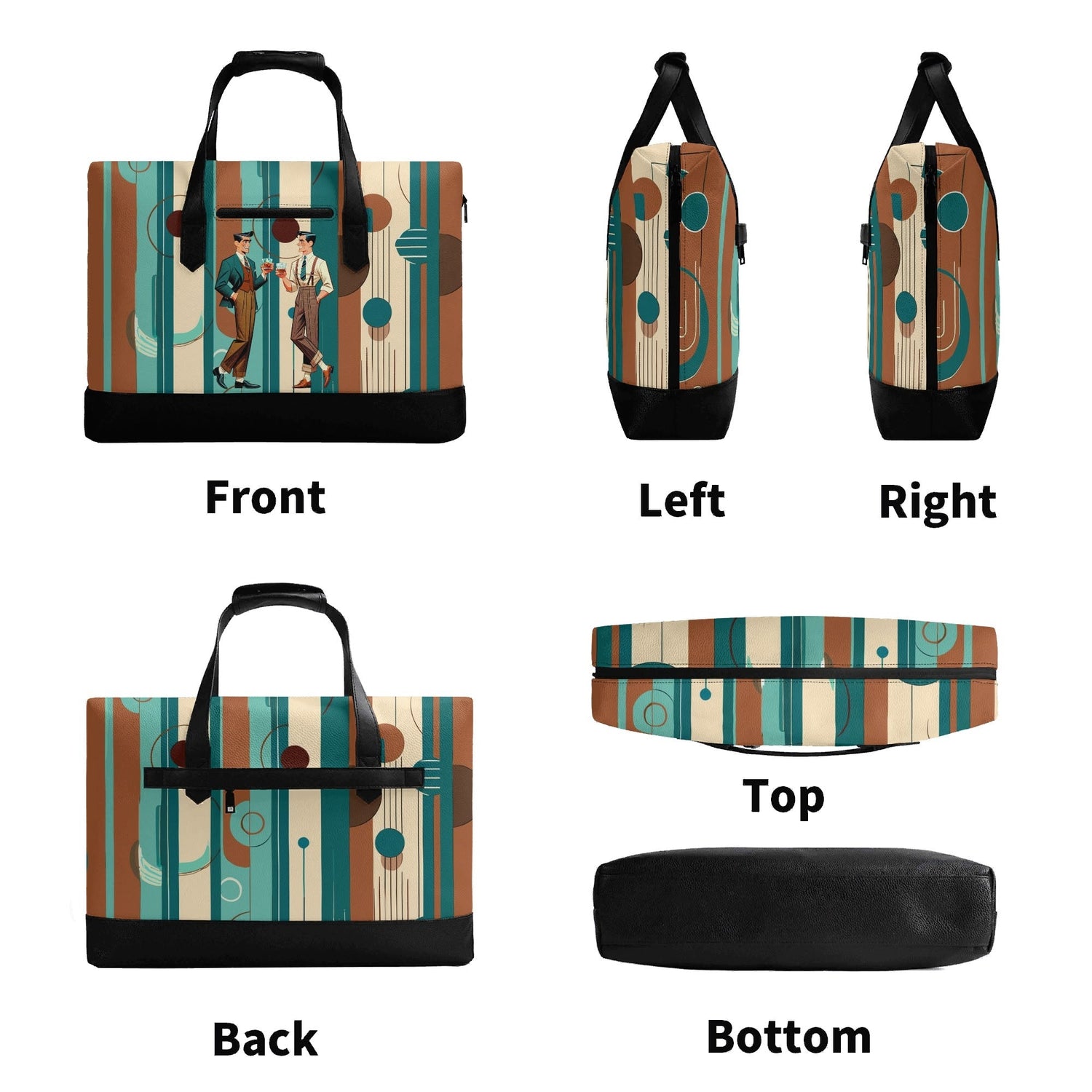 Kate McEnroe New York Mid Century Modern Men’s Briefcase, Retro Business Travel Bag, MCM Office CarryallBriefcasesW0Z17GZW - 1