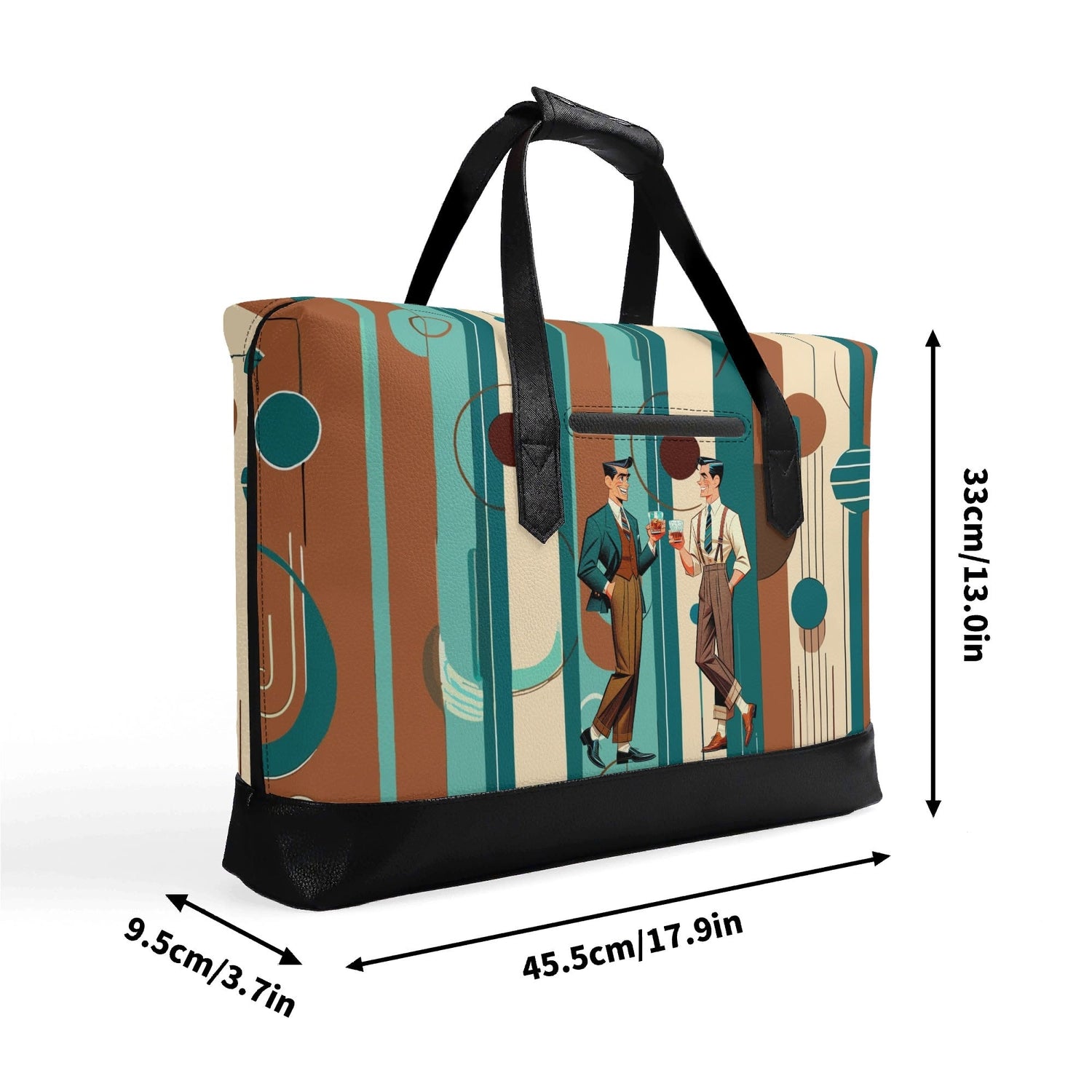 Kate McEnroe New York Mid Century Modern Men’s Briefcase, Retro Business Travel Bag, MCM Office CarryallBriefcasesW0Z17GZW - 1