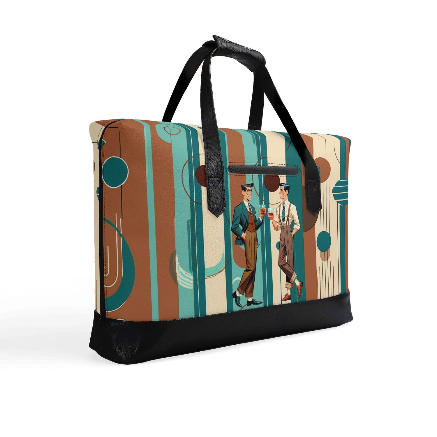 Kate McEnroe New York Mid Century Modern Men’s Briefcase, Retro Business Travel Bag, MCM Office CarryallBriefcasesW0Z17GZW - 1