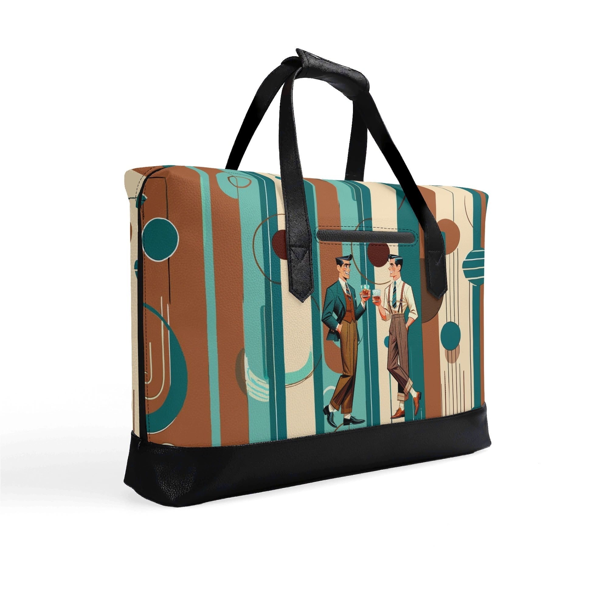 Kate McEnroe New York Mid Century Modern Men’s Briefcase, Retro Business Travel Bag, MCM Office CarryallBriefcasesW0Z17GZW - 1