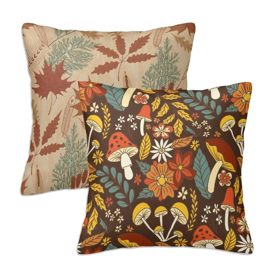 Kate McEnroe New York Mid Century Modern Merry Mushroom Throw Pillow Covers, Retro Fall Floral Accent CushionsThrow Pillow Covers5lZ3rryFUC