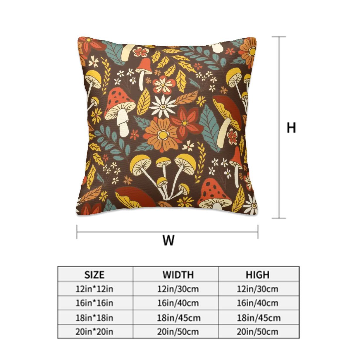 Kate McEnroe New York Mid Century Modern Merry Mushroom Throw Pillow Covers, Retro Fall Floral Accent CushionsThrow Pillow Covers5lZ3rryFUC