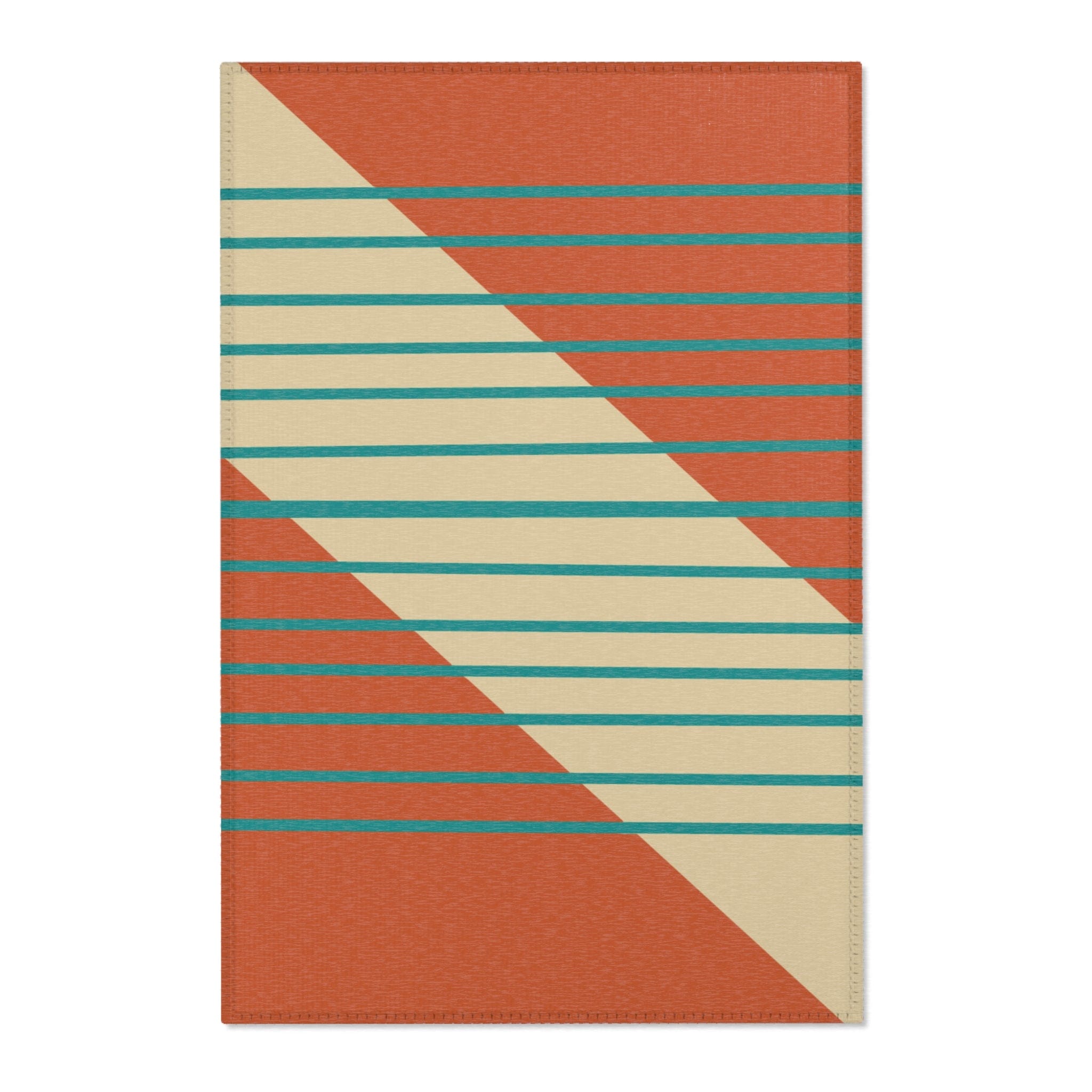 Kate McEnroe New York Mid Century Modern Minimalist Teal Stripe Area RugRugs82775020190734852324