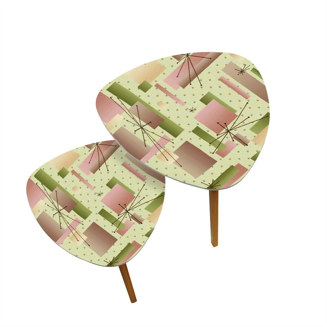 Kate McEnroe New York Mid Century Modern Nesting Tables, Retro Atomic Starburst Coffee Tables, Geometric 50s Accent FurnitureNesting TablesbDhUuvH2W8