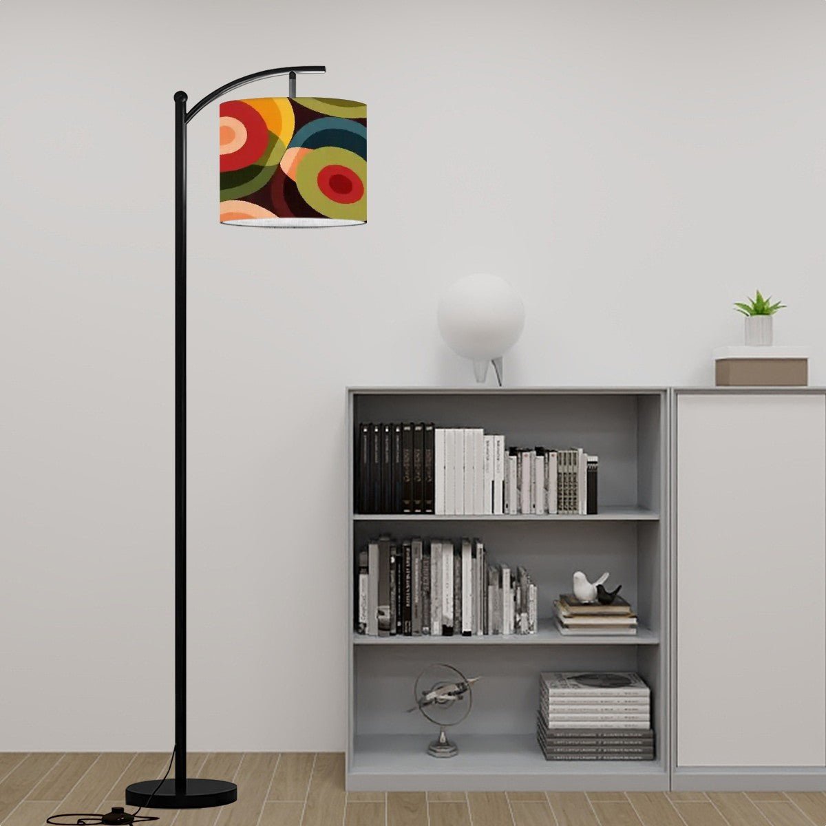 Kate McEnroe New York Mid Century Modern Orb Arc Lamp, Retro MCM Standing Light, Abstract Groovy Floor Lamp, Vintage Mod Lighting FixtureFloor LampsbygAuGNmuw