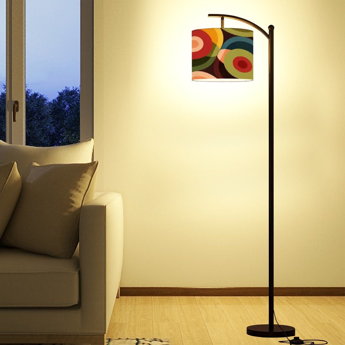 Kate McEnroe New York Mid Century Modern Orb Arc Lamp, Retro MCM Standing Light, Abstract Groovy Floor Lamp, Vintage Mod Lighting FixtureFloor LampsbygAuGNmuw