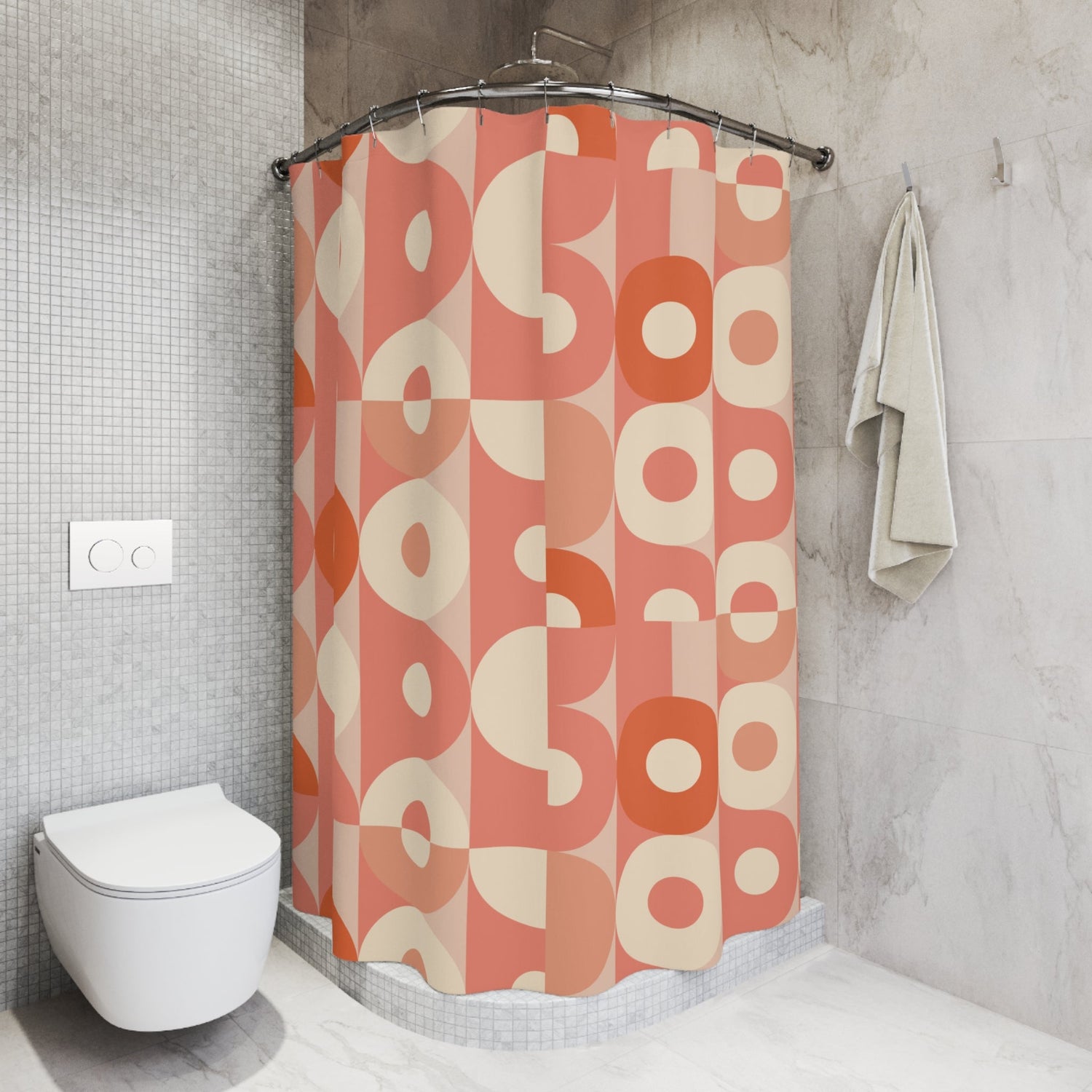 Kate McEnroe New York Mid Century Modern Orb Shower Curtain, Retro Mod Bathroom AccentShower Curtains31063428591943772325