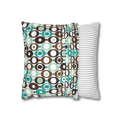 Kate McEnroe New York Mid Century Modern Orb Throw Pillow Cover, Retro Teal Brown 50s Style Cushion CoverThrow Pillow Covers25554266625483008555