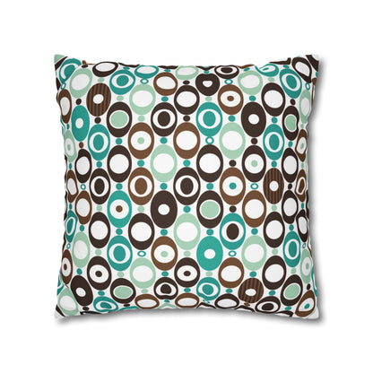 Kate McEnroe New York Mid Century Modern Orb Throw Pillow Cover, Retro Teal Brown 50s Style Cushion CoverThrow Pillow Covers25554266625483008555