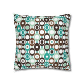 Kate McEnroe New York Mid Century Modern Orb Throw Pillow Cover, Retro Teal Brown 50s Style Cushion CoverThrow Pillow Covers25554266625483008555
