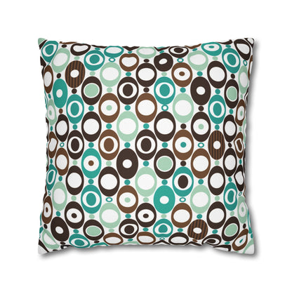 Kate McEnroe New York Mid Century Modern Orb Throw Pillow Cover, Retro Teal Brown 50s Style Cushion CoverThrow Pillow Covers25554266625483008555