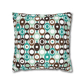 Kate McEnroe New York Mid Century Modern Orb Throw Pillow Cover, Retro Teal Brown 50s Style Cushion CoverThrow Pillow Covers25554266625483008555
