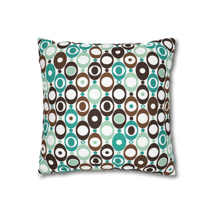Kate McEnroe New York Mid Century Modern Orb Throw Pillow Cover, Retro Teal Brown 50s Style Cushion CoverThrow Pillow Covers25554266625483008555
