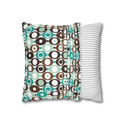 Kate McEnroe New York Mid Century Modern Orb Throw Pillow Cover, Retro Teal Brown 50s Style Cushion CoverThrow Pillow Covers25554266625483008555